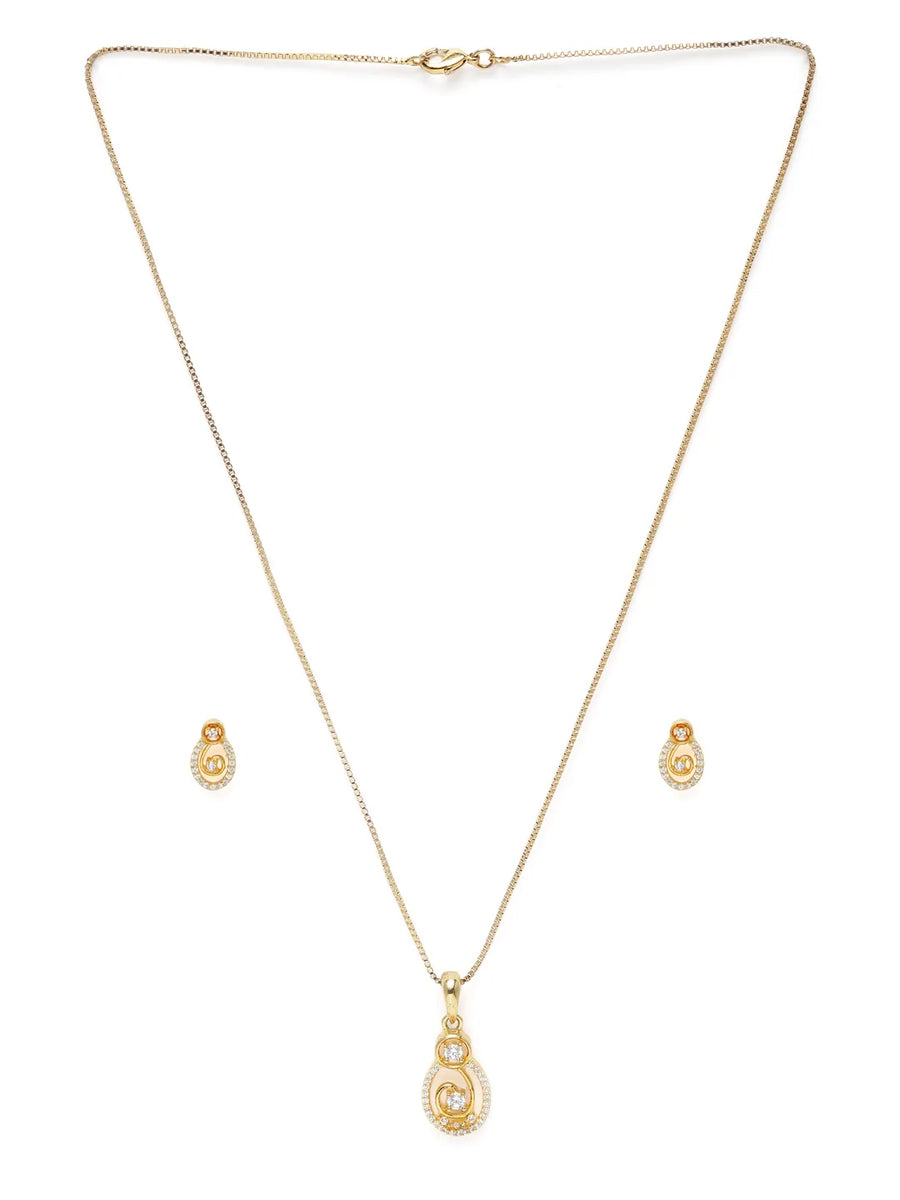 Regal Glow Cubic Zirconia Pendant Set