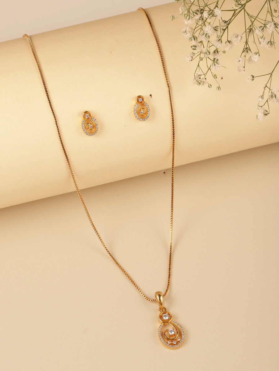 Regal Glow Cubic Zirconia Pendant Set