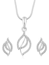 Modern Romance CZ Leafy Pendant Set