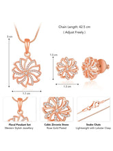 Petite Bloom CZ Floral Pendant Set - Rose Gold