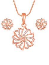 Petite Bloom CZ Floral Pendant Set