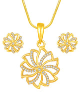 Petite Bloom CZ Floral Pendant Set