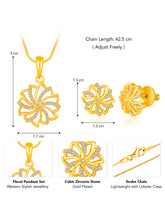 Petite Bloom CZ Floral Pendant Set