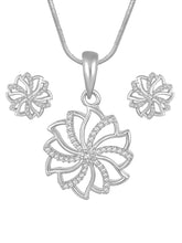 Petite Bloom CZ Floral Pendant Set