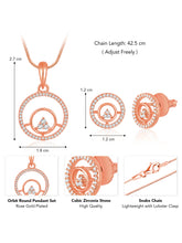 CZ Orbit Round Pendant Set