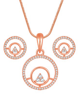 CZ Orbit Round Pendant Set