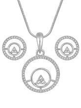 CZ Orbit Round Pendant Set