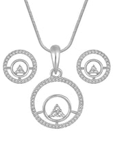 Elegant CZ Round Pendant Orbit Set