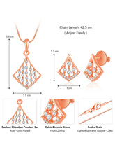 Radiant Rhombus CZ Pendant Set