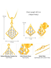 Radiant Rhombus CZ Pendant Set