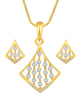 Radiant Rhombus CZ Pendant Set