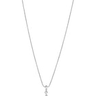 Sparkling Rhombus CZ Pendant Set by Peora. Silver-colored pendant set with a rhombus-shaped design with earrings & CZ stones.