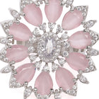 Rosy Orbit Ring with Crystal Charm