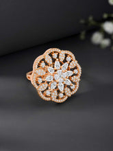 Regal Radiance Statement CZ Rose Gold Ring