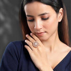 Regal Radiance Statement CZ Ring - Rose Gold