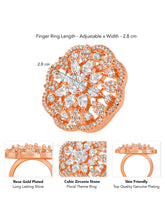 Regal Radiance Statement CZ Rose Gold Ring