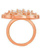 Regal Radiance Statement CZ Rose Gold Ring