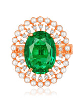 Opulent Green CZ Statement Ring