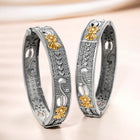 Antique Bloom Oxidized Bangle Set