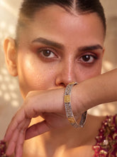 Peora Floral Elegance Oxidised Bangles - Silver