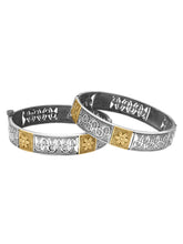 Peora Floral Elegance Oxidised Bangles - Silver