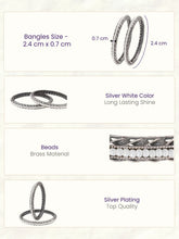 Peorea Oxidised Elegance Bangles - Silver