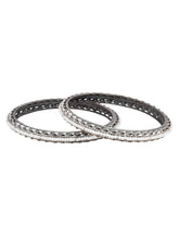 Peorea Oxidised Elegance Bangles - Silver