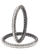 Peorea Oxidised Elegance Bangles - Silver
