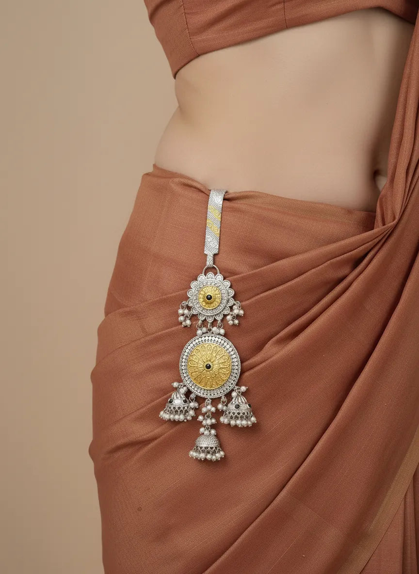 Floral Waist Challa with Pearl Jhumka