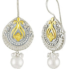 Pearl Antique Oxidized Drop Earrings