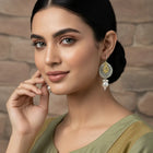 Pearl Antique Oxidized Drop Earrings