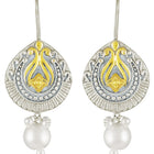Pearl Antique Oxidized Drop Earrings