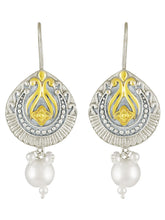 Pearl Antique Oxidized Drop Earrings