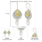 Pearl Antique Oxidized Drop Earrings