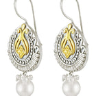Pearl Antique Oxidized Drop Earrings