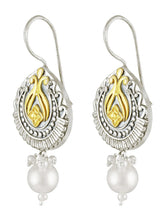 Pearl Antique Oxidized Drop Earrings