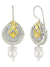 Pearl Antique Oxidized Drop Earrings