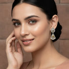 Oxidized Earrings with Teardrop Pearls