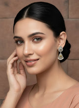 Oxidized Earrings with Teardrop Pearls