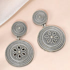 Antique Oxidized Round Charm Earrings