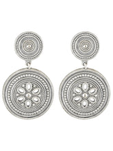 Antique Oxidized Round Charm Earrings