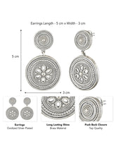 Antique Oxidized Round Charm Earrings