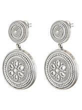 Antique Oxidized Round Charm Earrings