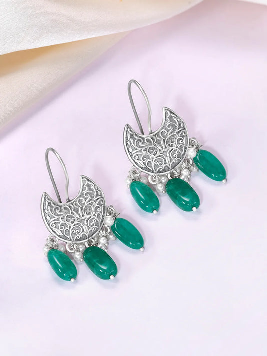 Moonlit Charm Antique Oxidized Earrings