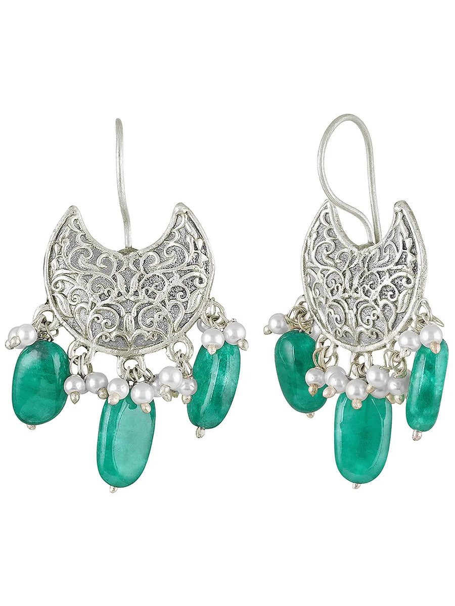 Moonlit Charm Antique Oxidized Earrings