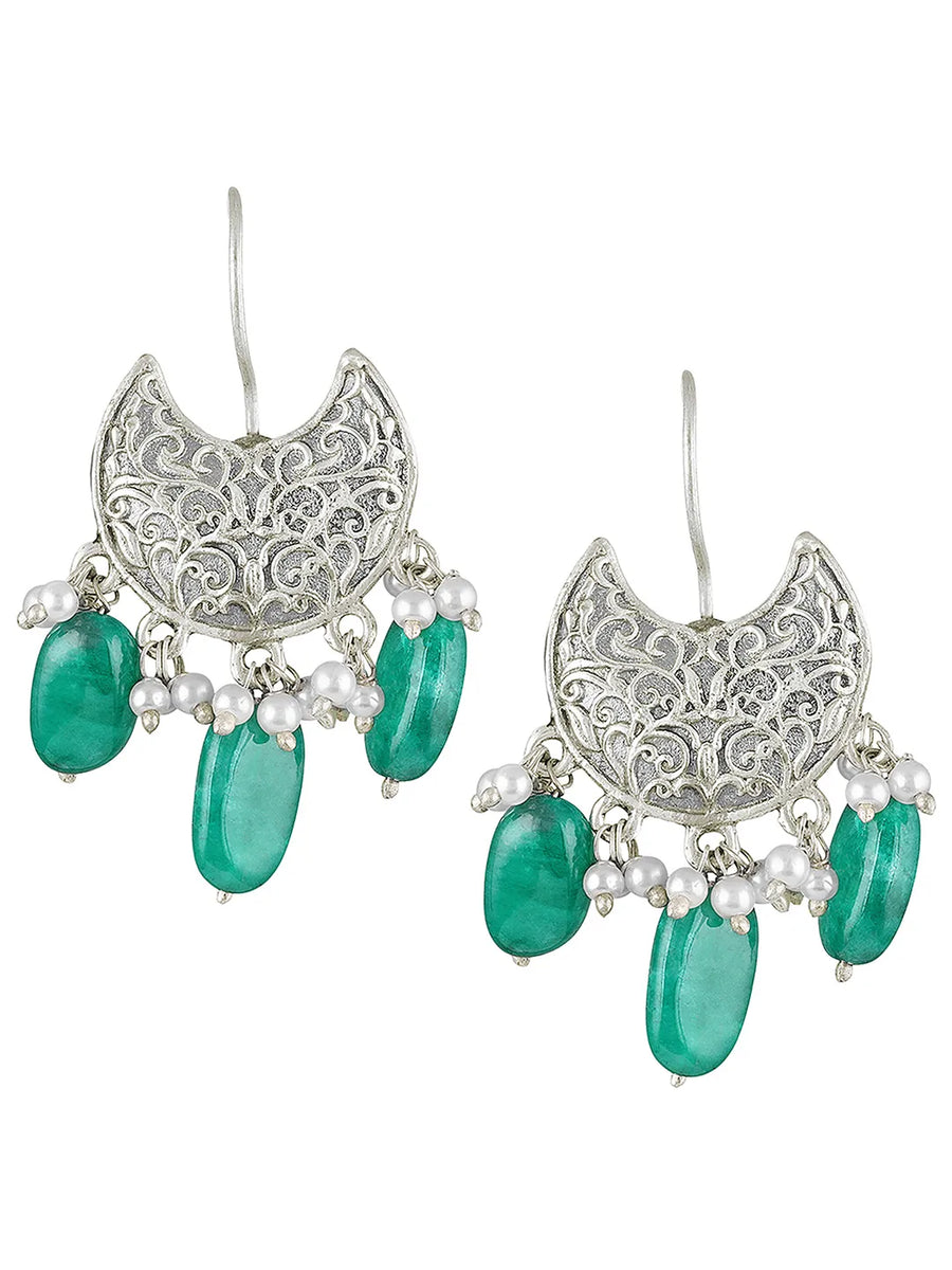 Moonlit Charm Antique Oxidized Earrings