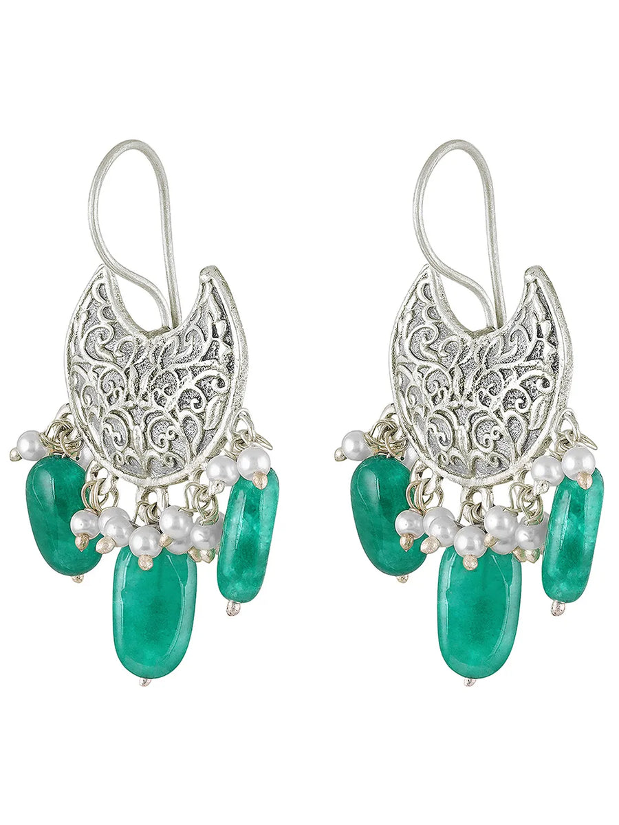 Moonlit Charm Antique Oxidized Earrings