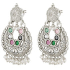 Oxidized Floral Grace Chandbali Earrings