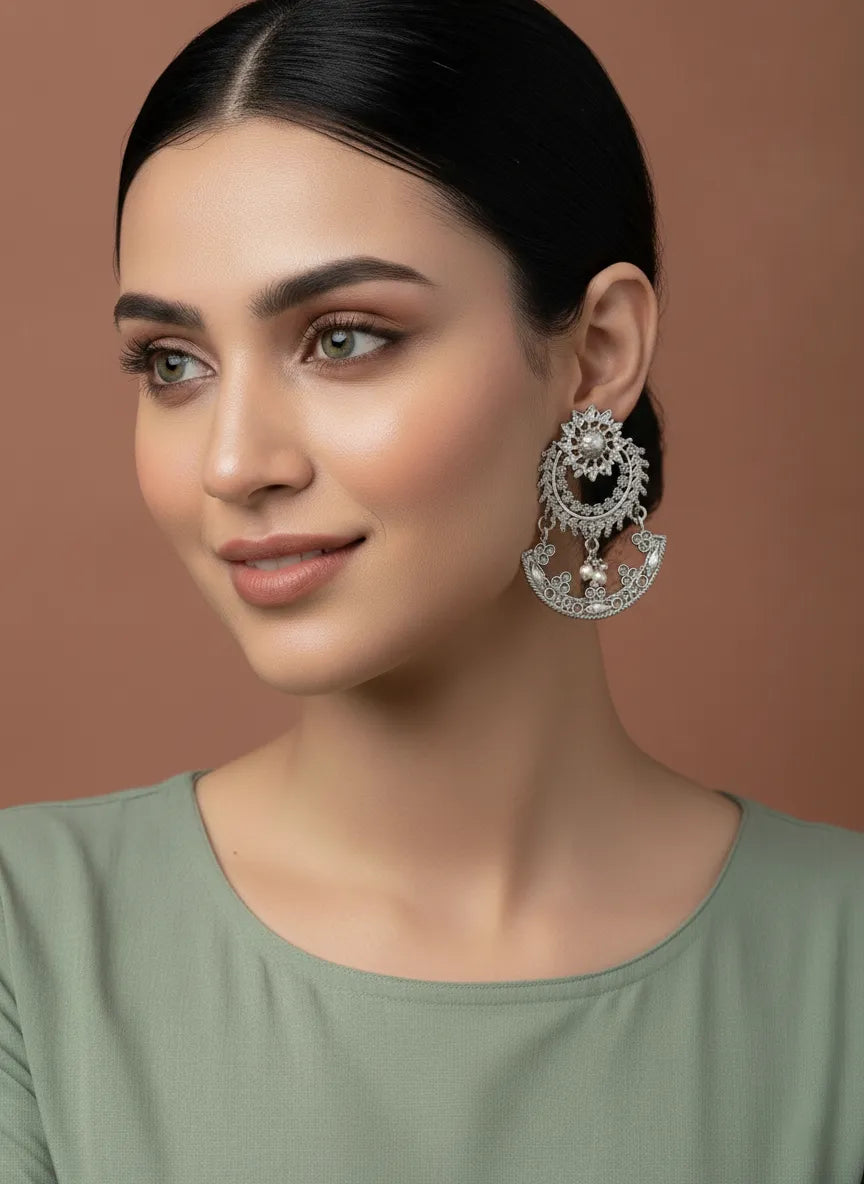 Heritage Arc Filigree Oxidized Danglers