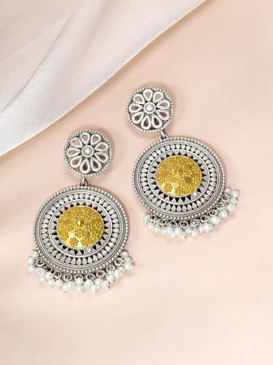 Floral Lariya Chandbali Earrings